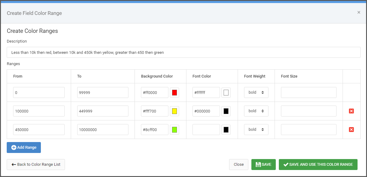 Color Coding Ranges – m-Power Documentation