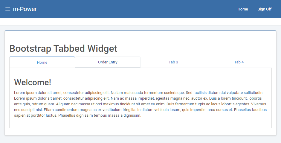 Tabbed Widget Example